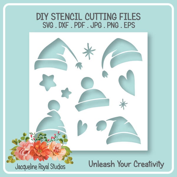 Santa Hats Stencil 1