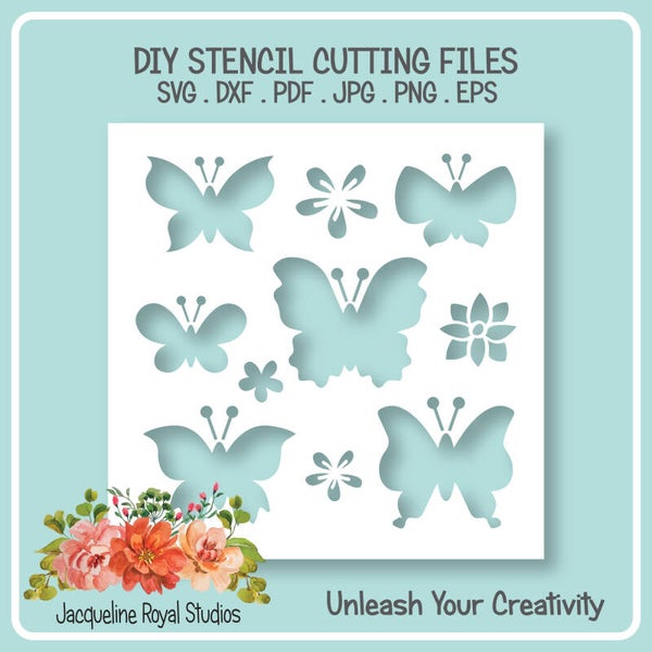 Simple Butterflies Stencil