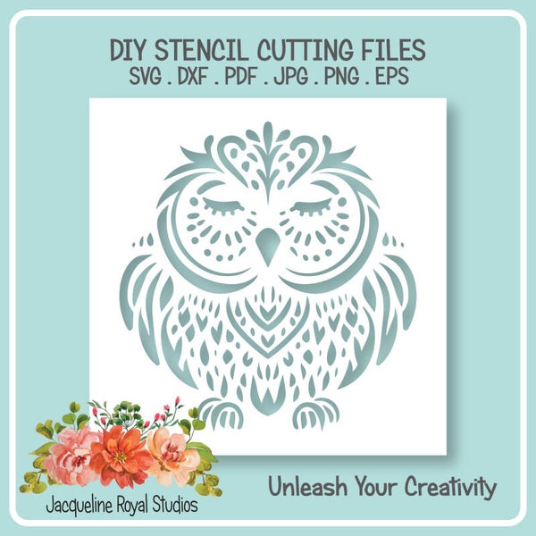 Sleepy Owl Stencil