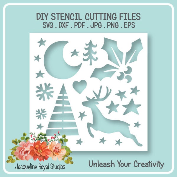 Starry Christmas Stencil