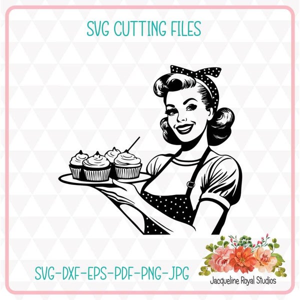 Vintage Retro Lady 3 Cut File