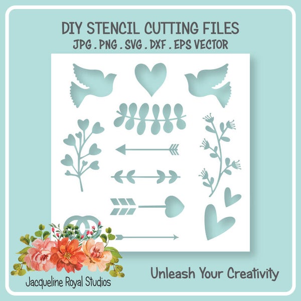 Wedding Ornaments Stencil