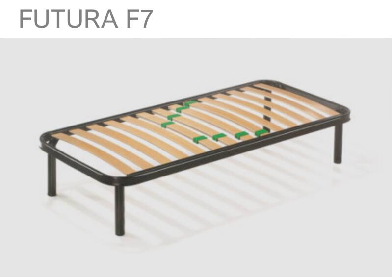 Base Fissa - Struttura in acciaio da 40mm - Serie 13 doghe - Doghe da 68mm con Binario interno per inserimento doghe - Doppie doghe con regolatori di rigidità in zona bacino
