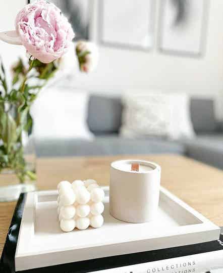 Holzdochtkerze - Beton*