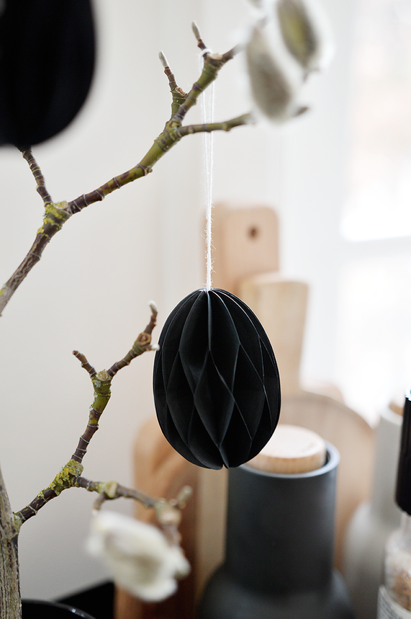 Osterei aus Papier magnetisch schwarz*