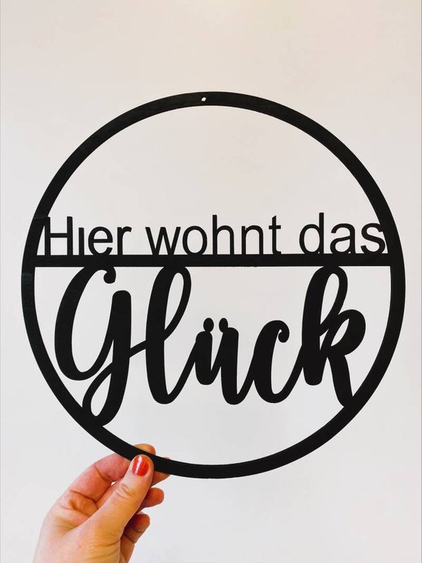 Holzkranz Loop Hier wohnt das Glück*