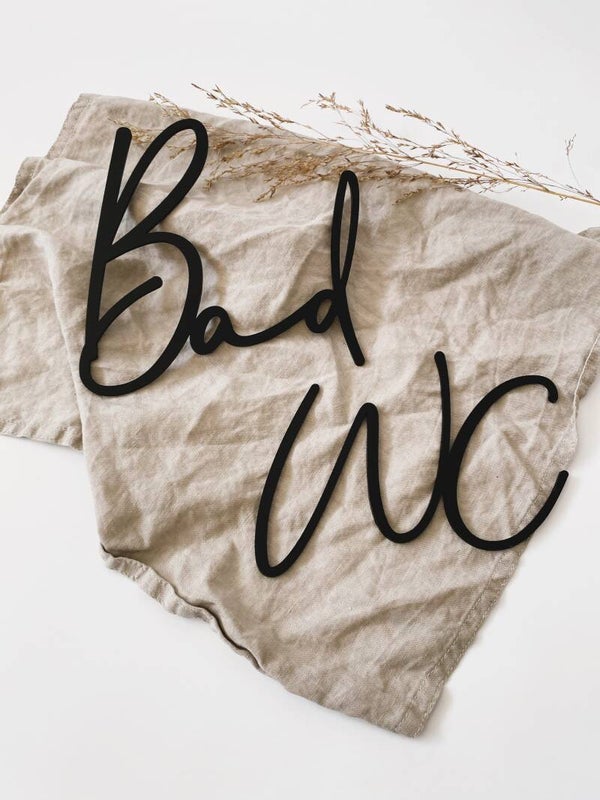 Schriftzug Bad | WC*