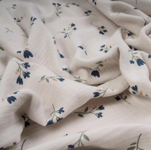 Zirbenschlange / Bettschlange / Kinderwagenschlange Musselin Flowers light sand*