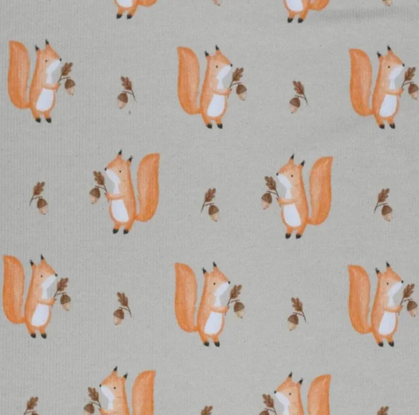 Zirbenschlange / Bettschlange / Kinderwagenschlange Rippjersey Eichhörnchen beige*