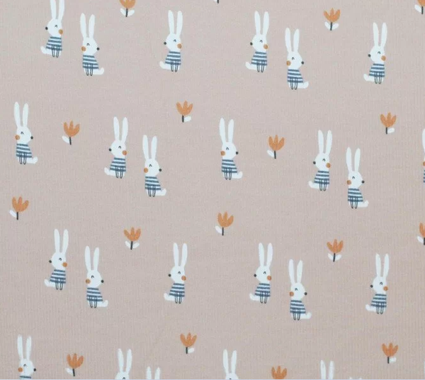 Zirbenschlange / Bettschlange / Kinderwagenschlange Rippjersey Hase*