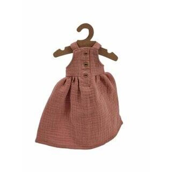 Sommerkleid für Stoffpuppen Musselin rosa*