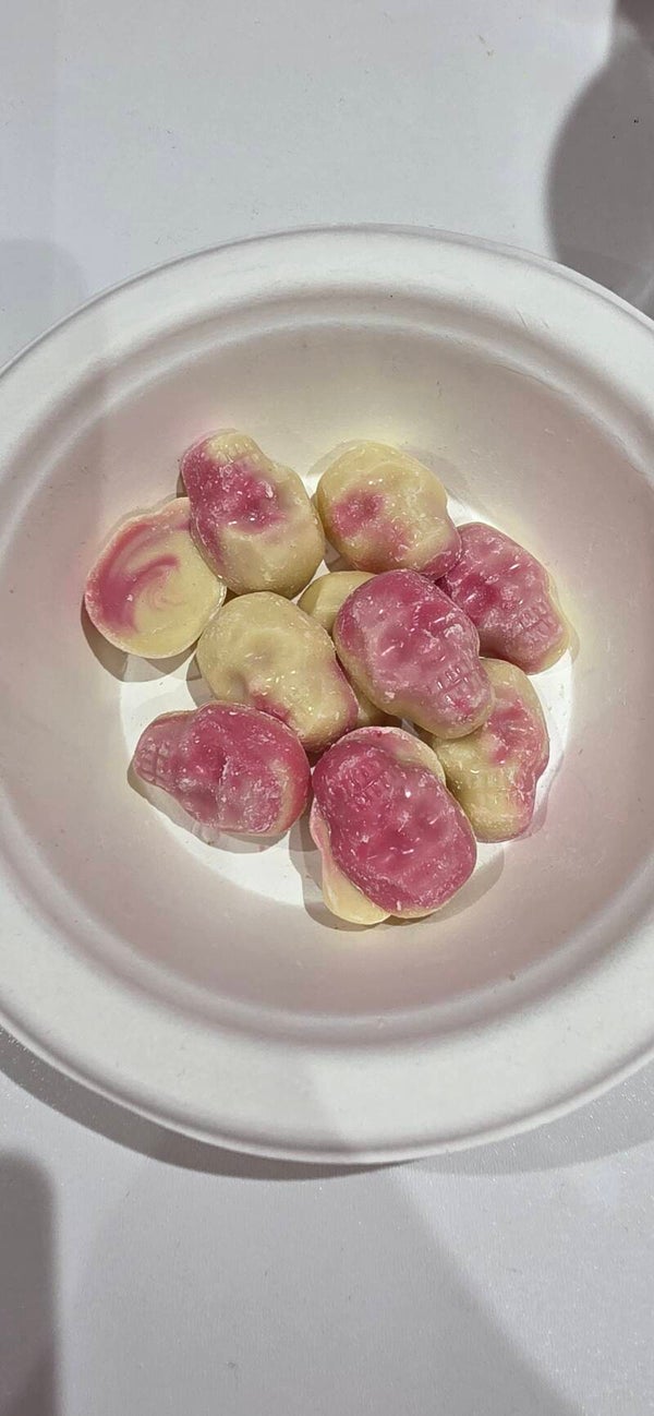 Pink and White Skulls