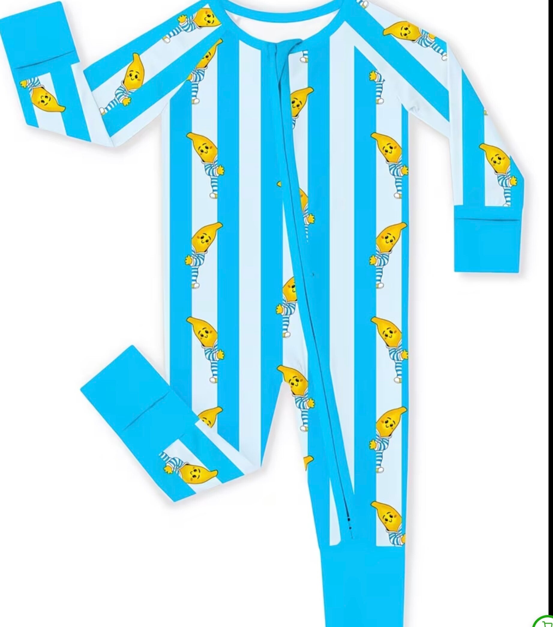 Bamboo fibre bananas in pj`s baby sleep suit