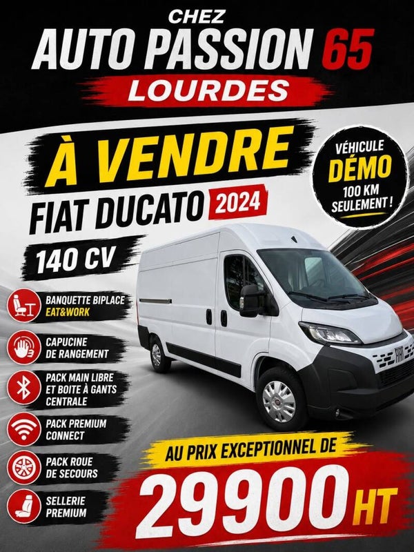 DESTOCAGE FIAT DUCATO 2023 NEUF 100 KM VEHICULE DE DEMO