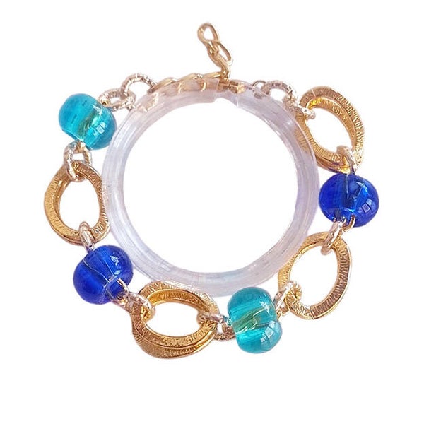 bracciale con perle di vetro art. 0805 oro