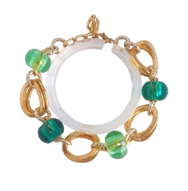 bracciale con perle di vetro art. 0802 oro