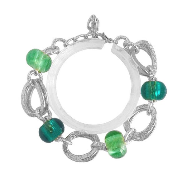 bracciale con perle di vetro art. 0802 arg.