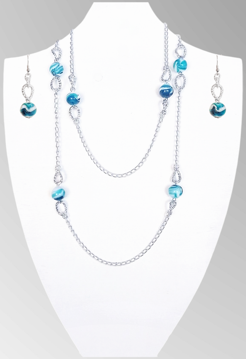 ingrosso gioielli parure realizzata con perle in vetro di murano