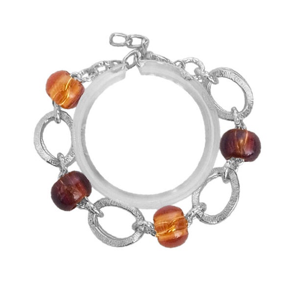bracciale con perle di vetro art. 0801 arg.