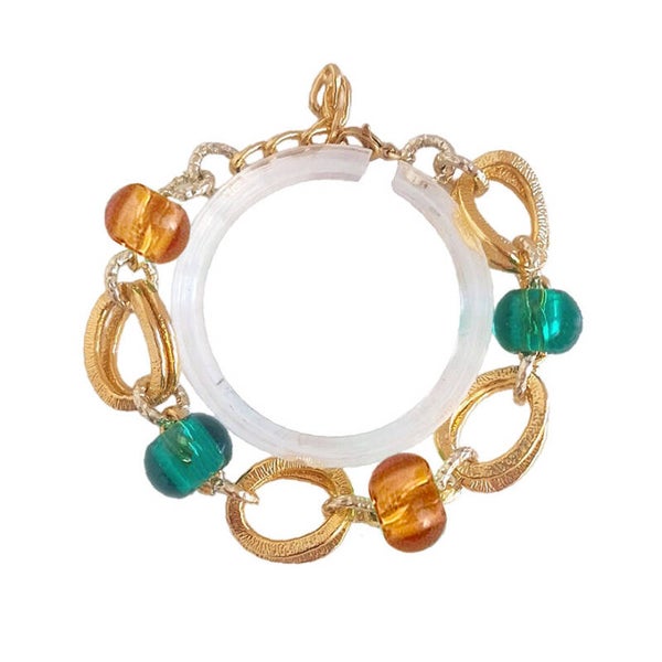 bracciale con perle di vetro art. 0806 oro