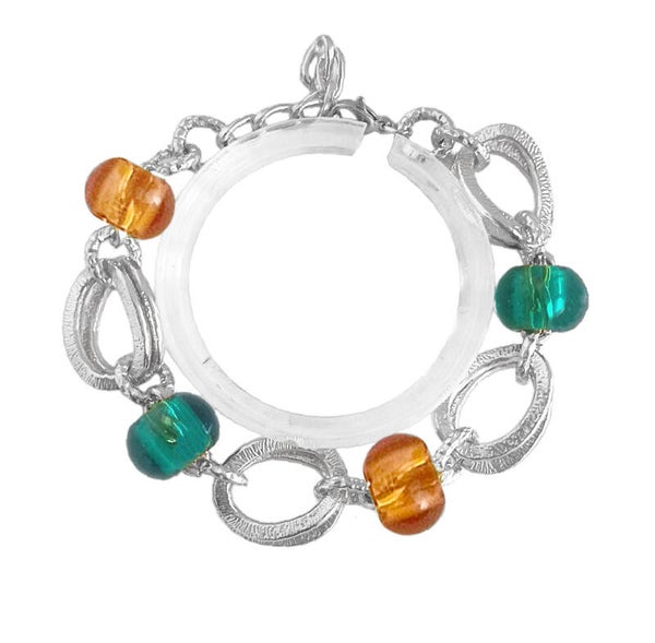 bracciale con perle di vetro art. 0806 arg.