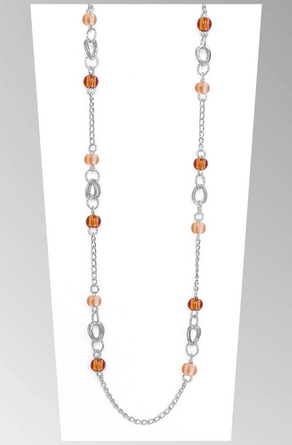 collana con perle di vetro colorate art. 804 arg.