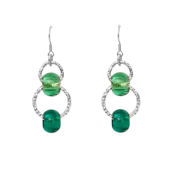 orecchini con perle in vetro  art. 8020 arg.