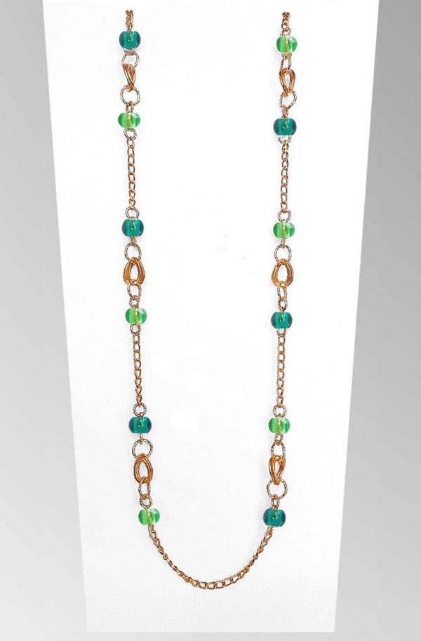 collana con perle di vetro art. 802 oro