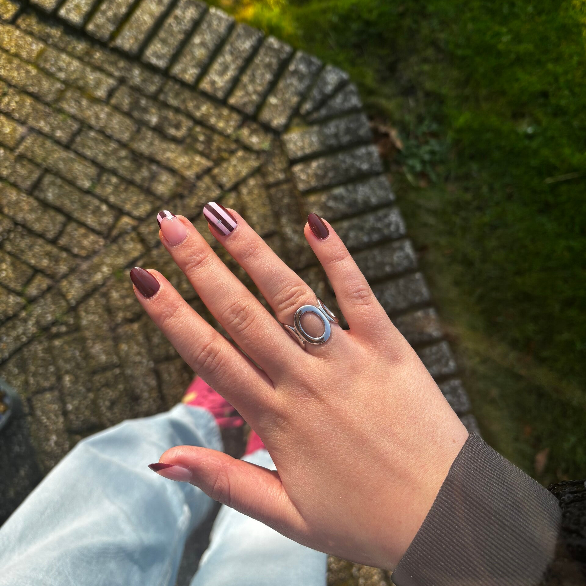 Open circle ring zilver