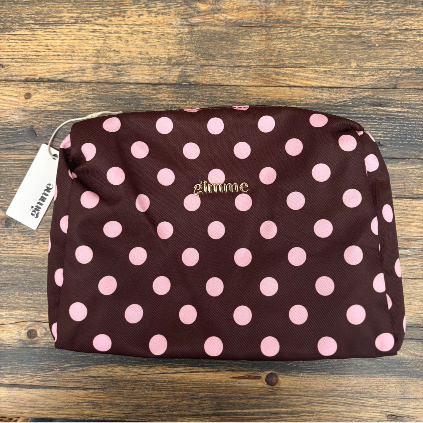 Make-up bag Polkadot bruin