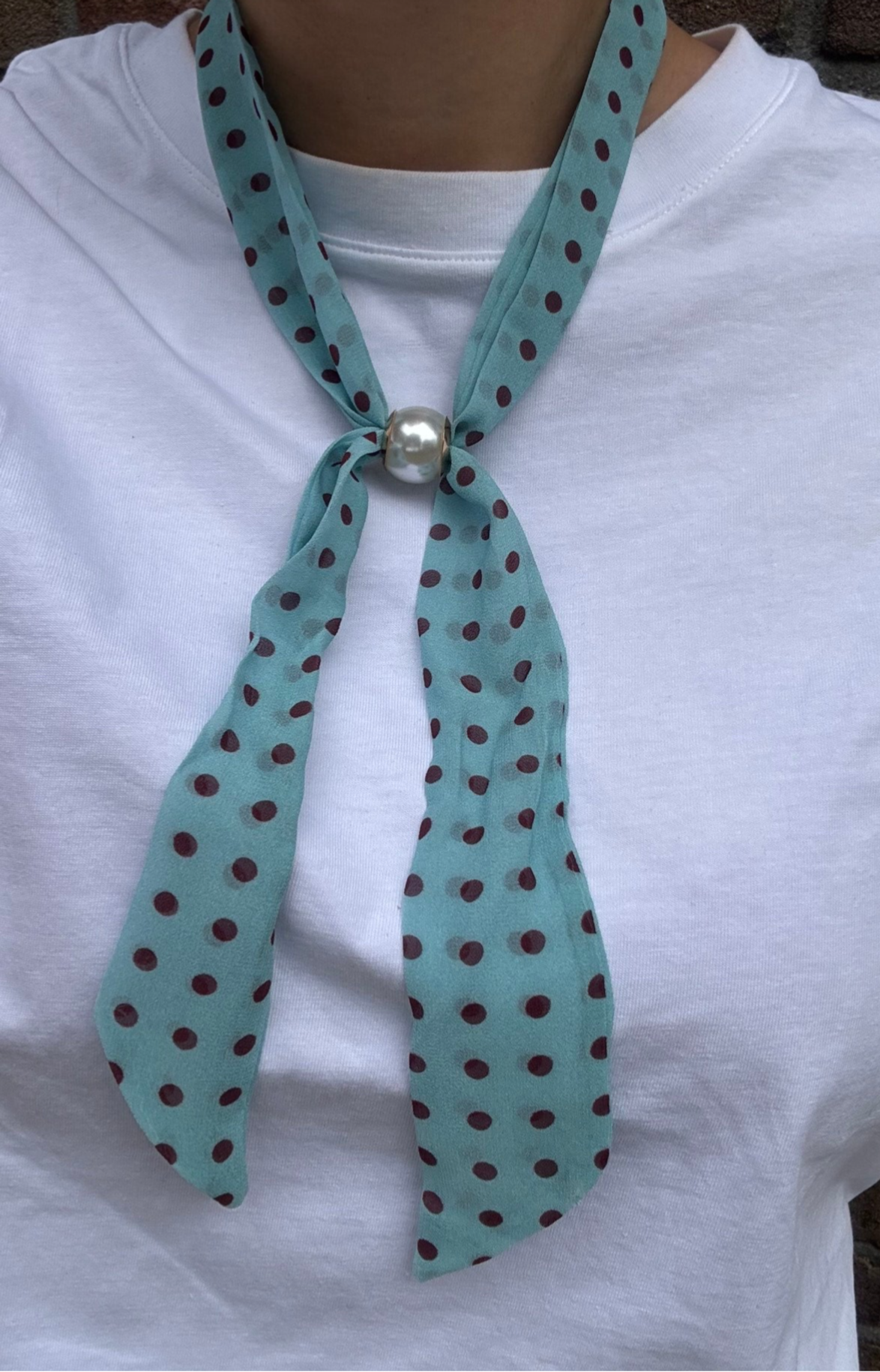 Polkadot sjaal blauw
