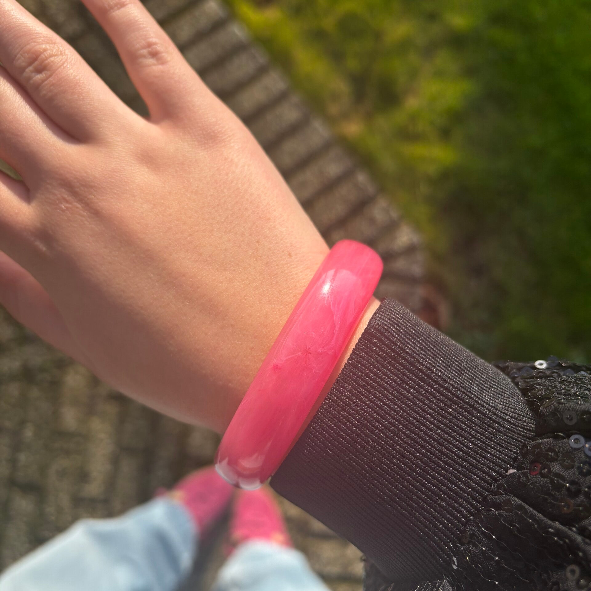 Chunky bangle roze