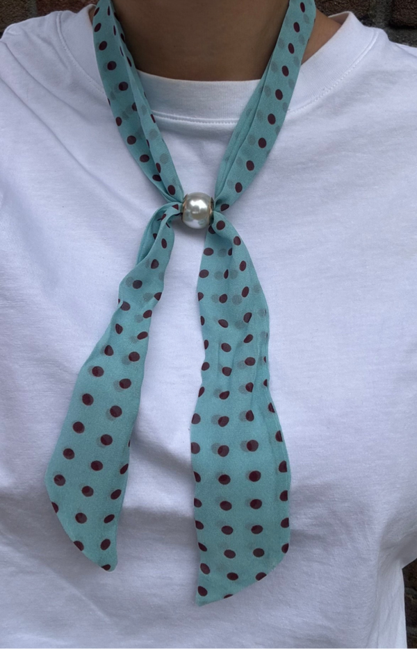Polkadot sjaal blauw