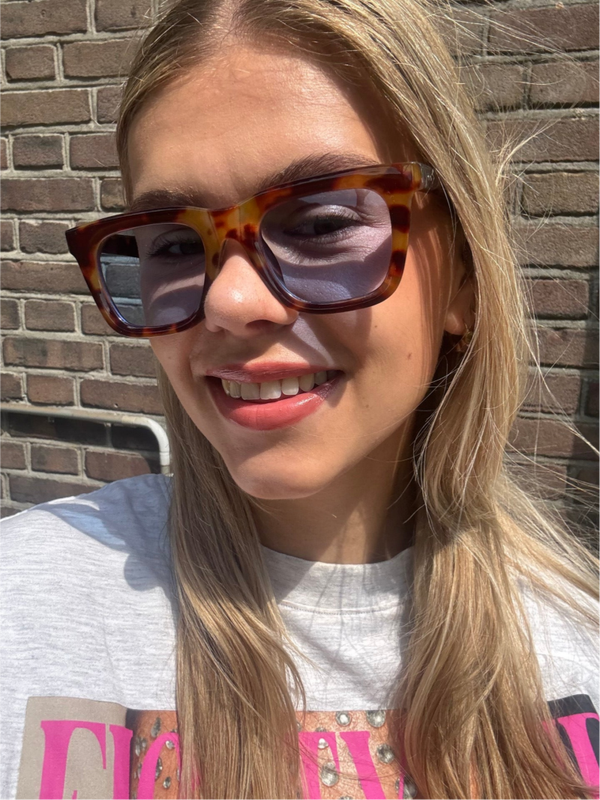 Oversized zonnebril bruin