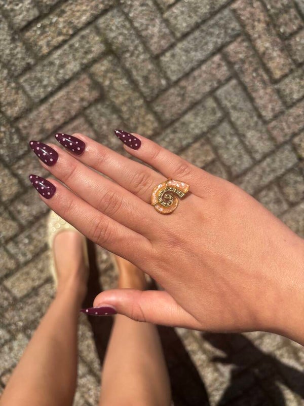 Sea shell ring roze