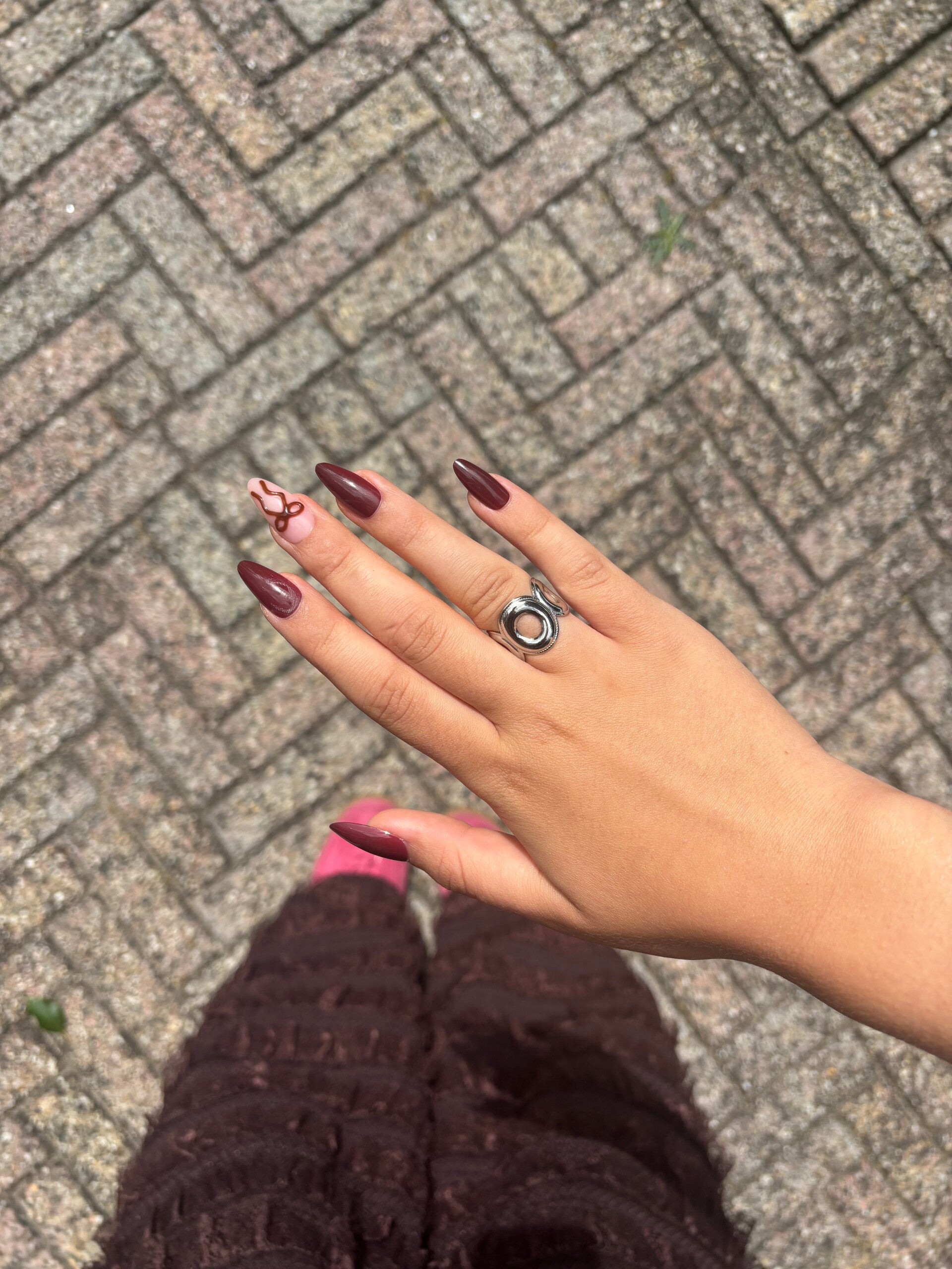 Chunky circle ring zilver