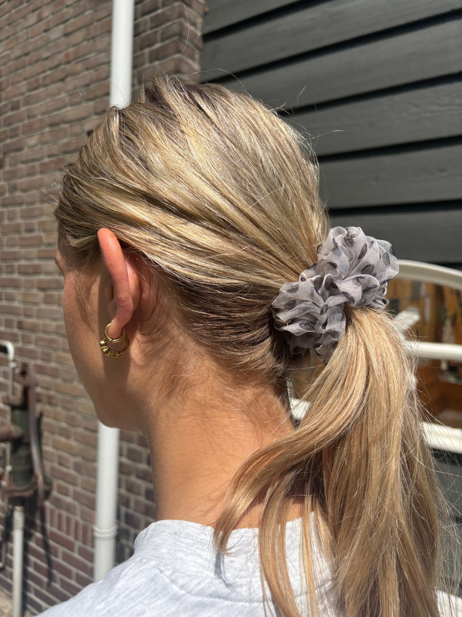 Polkadot scrunchie wit