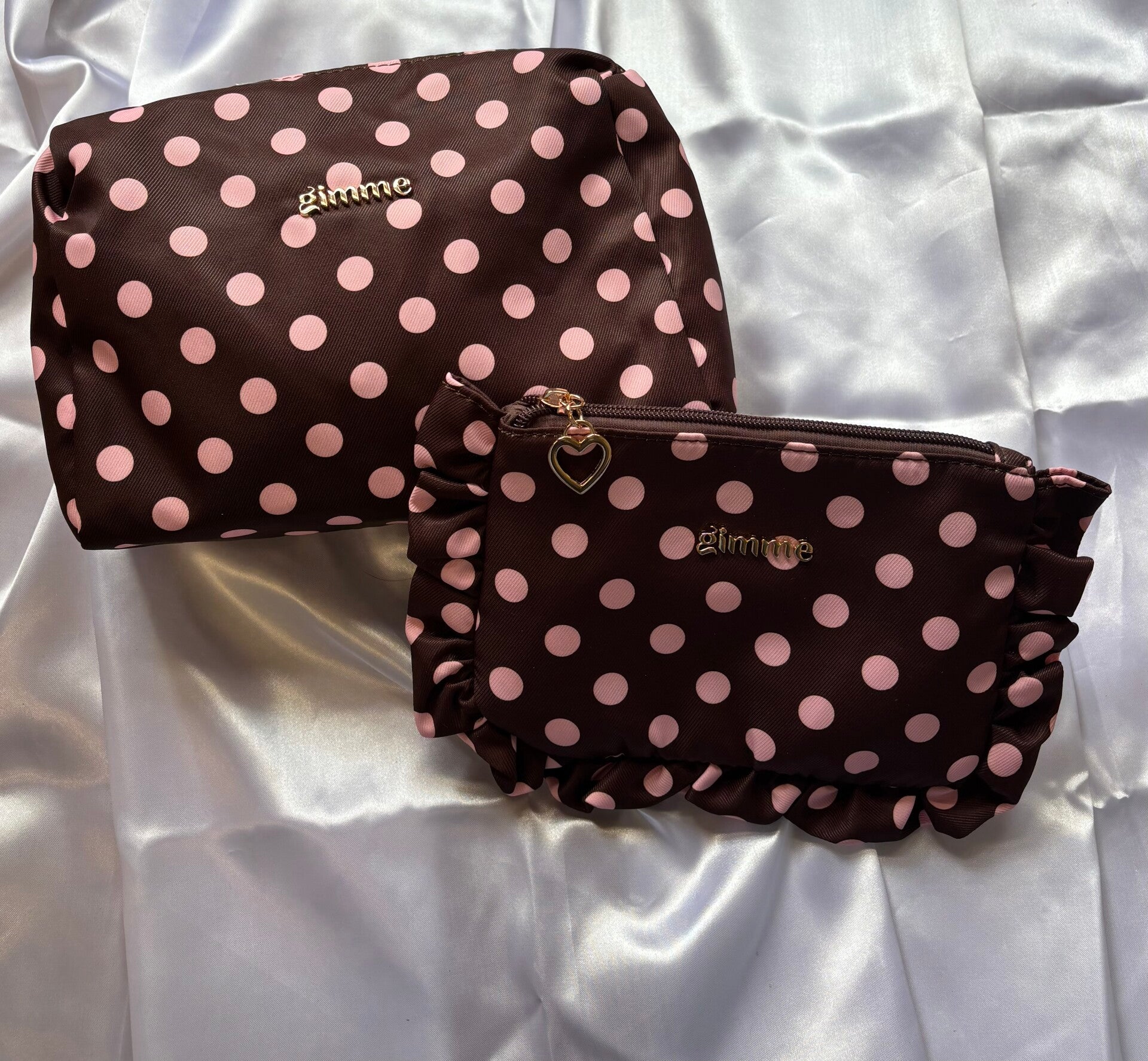 Make-up bag set bruin