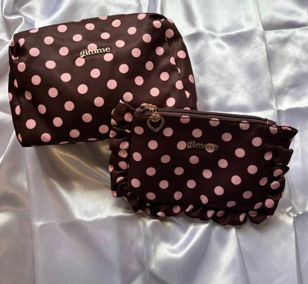 Make-up bag set bruin