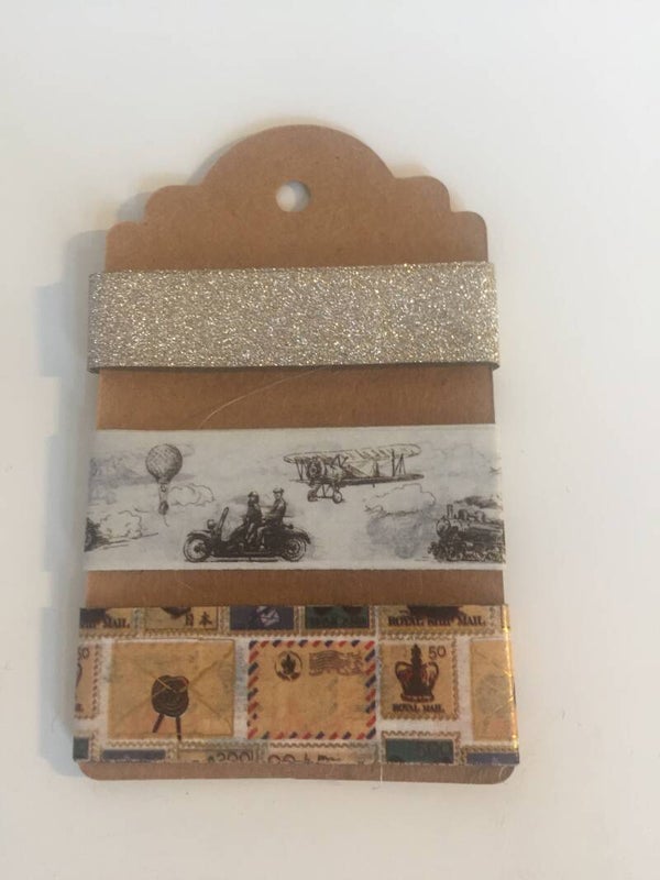 Vintage glitter washi tag