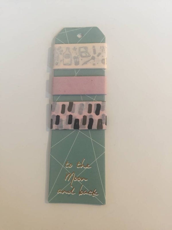 Pastel roze washi tag