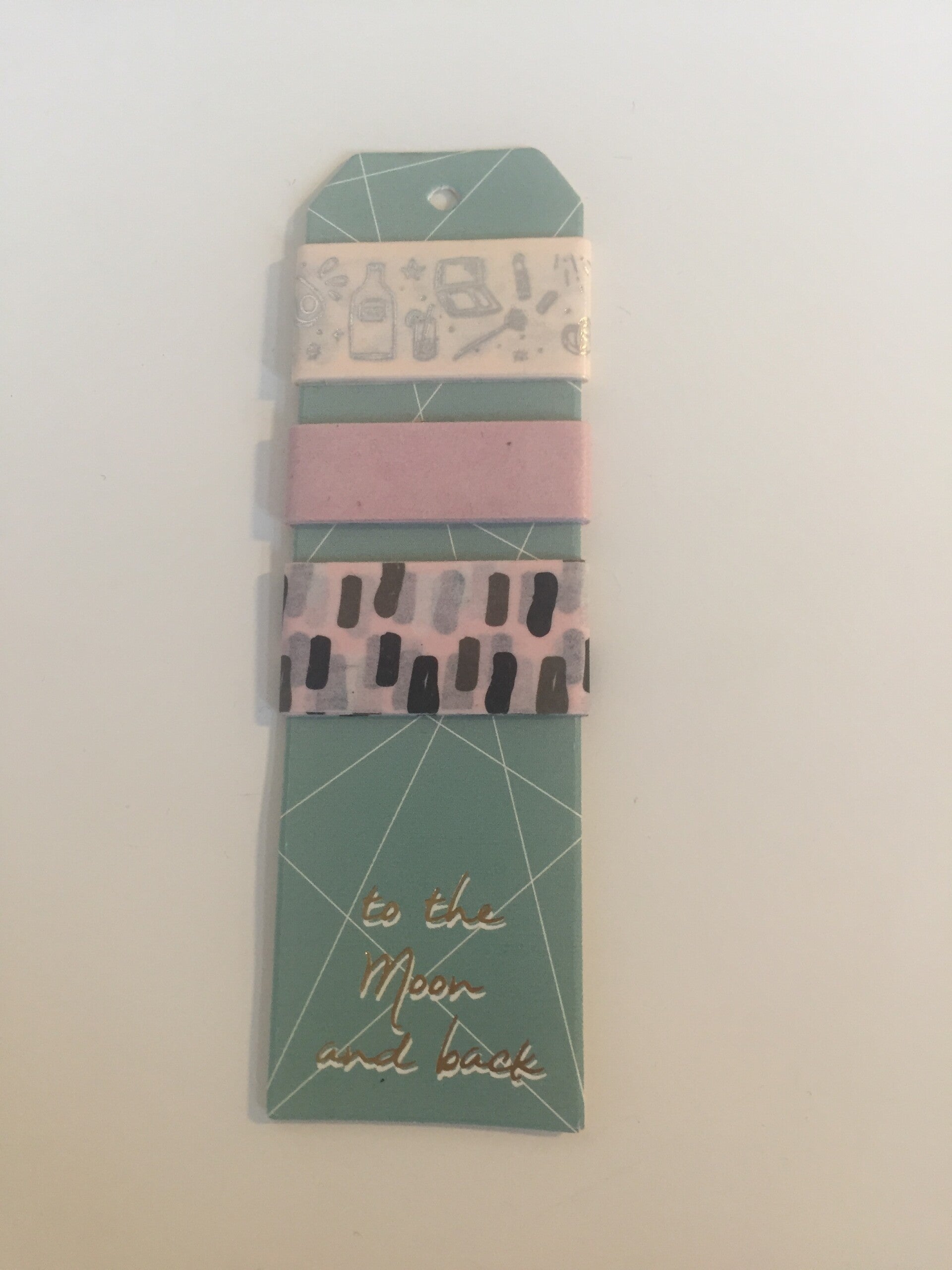 Pastel roze washi tag
