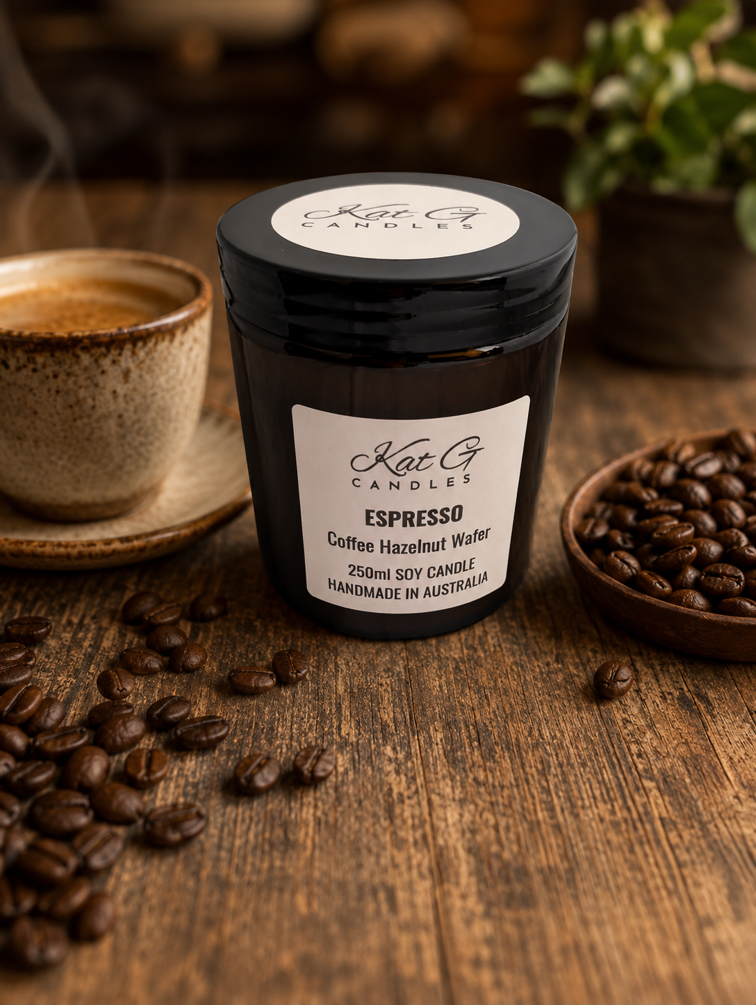 Espresso Coffee Hazelnut Wafer Candle