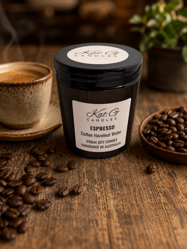 Espresso Coffee Hazelnut Wafer Candle