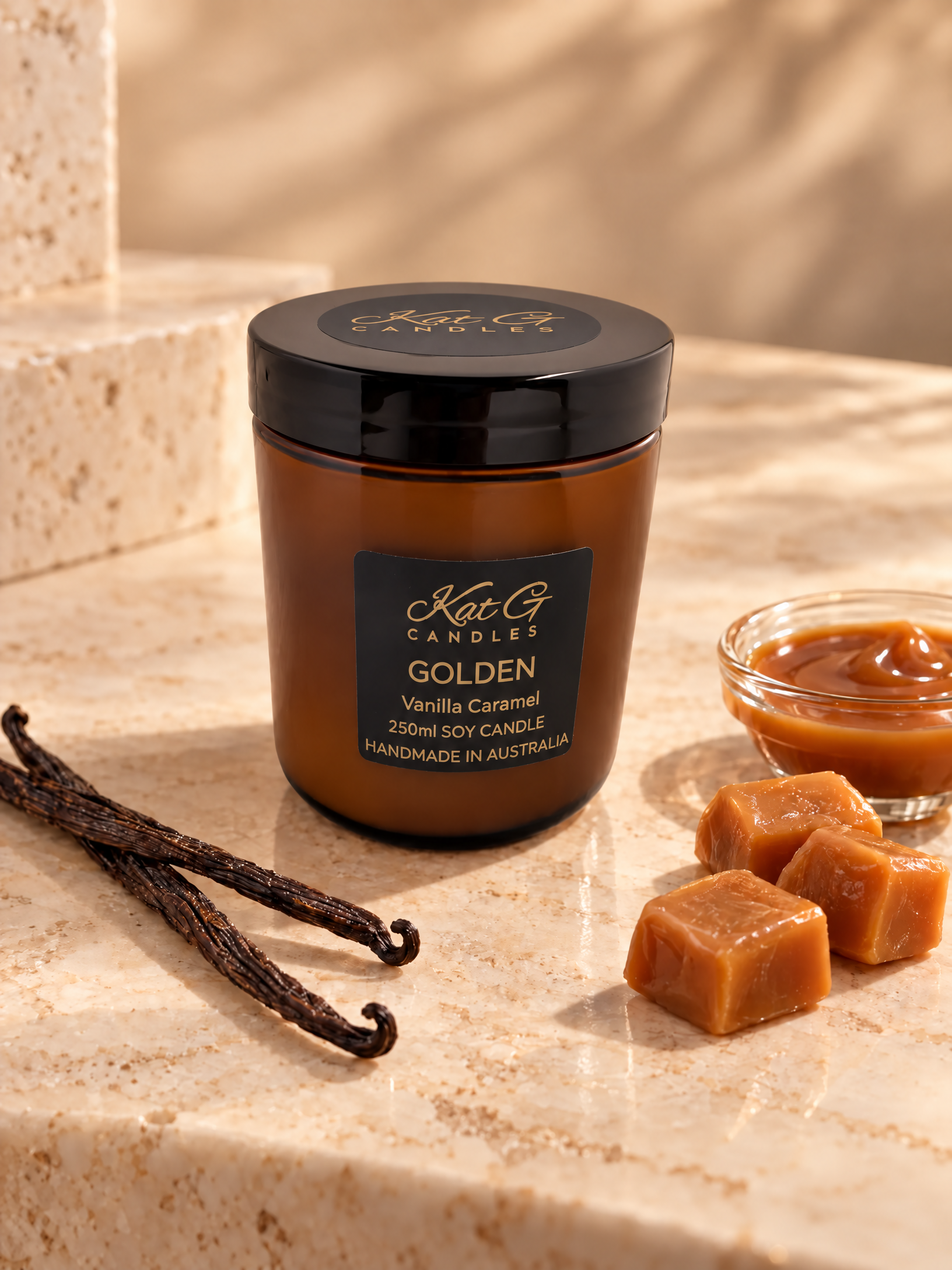 Golden Vanilla Caramel Candle