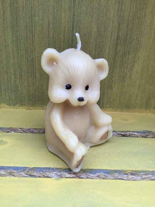 Pure Beeswax Candle  - Teddy bear