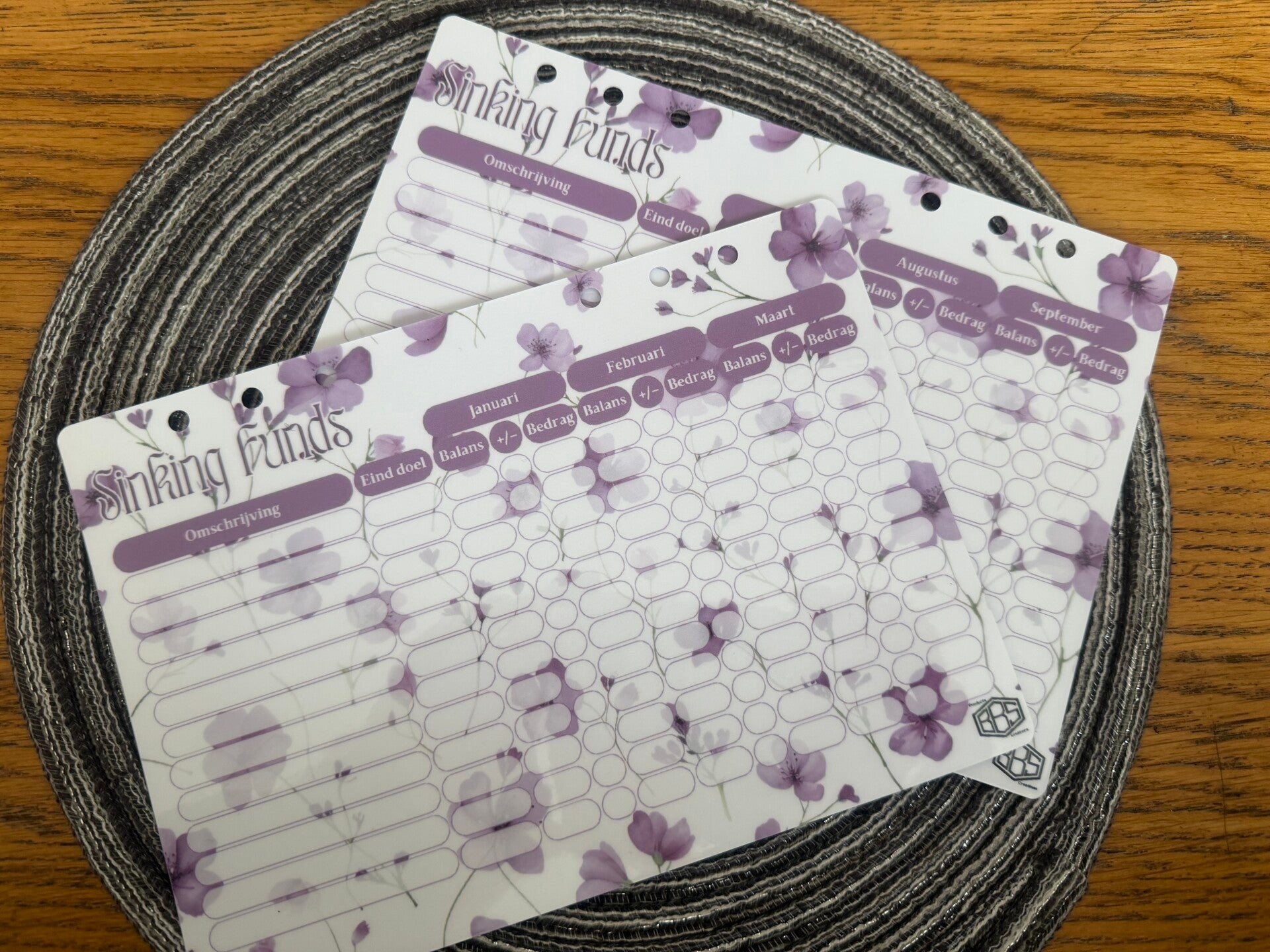 Sinking Funds / doelen jaaroverzicht - Purple flowers