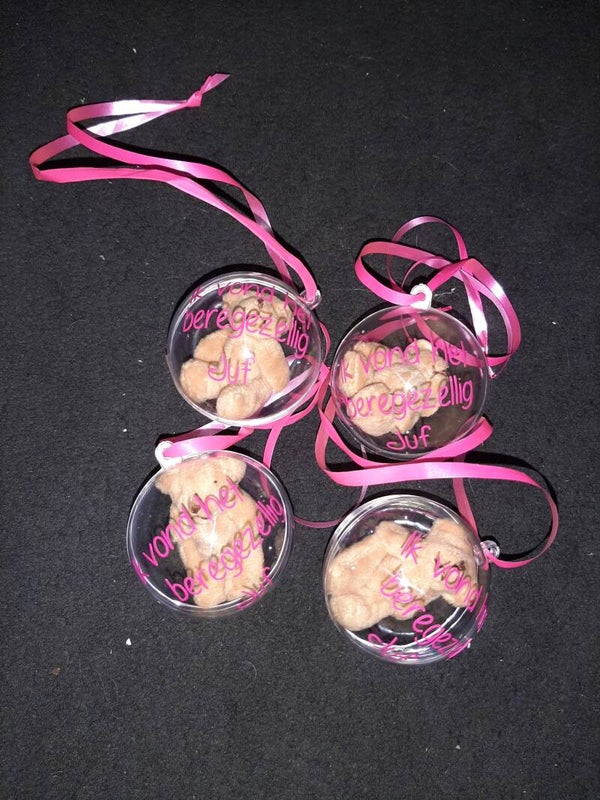 Bal met beer met tekst