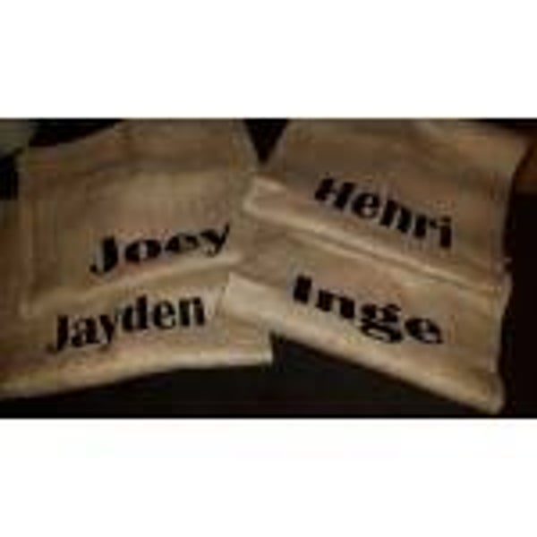Jute zakken met naam en/ of afbeelding