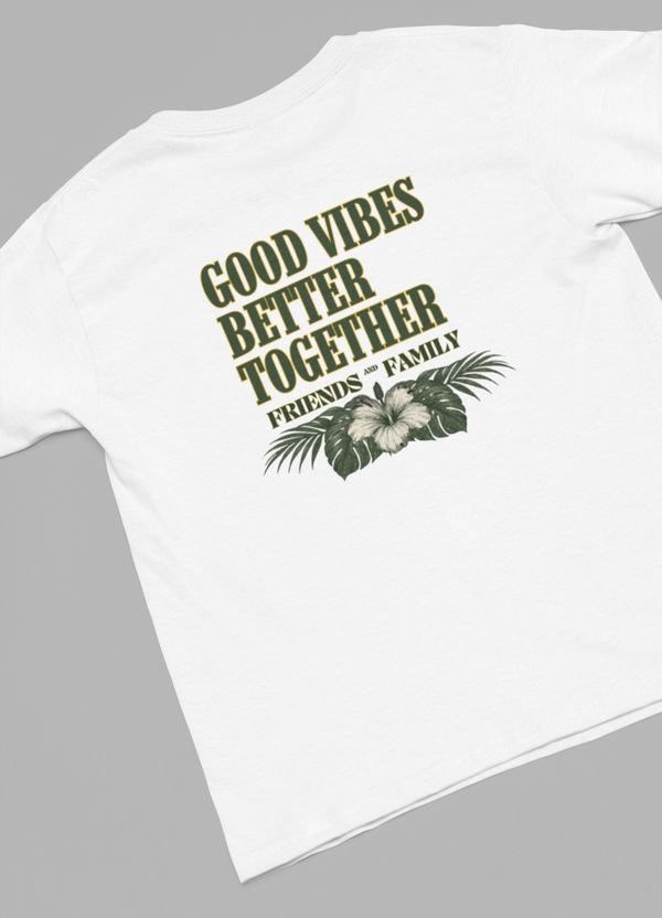 T-shirt blanc  modèle "Good Vibes""